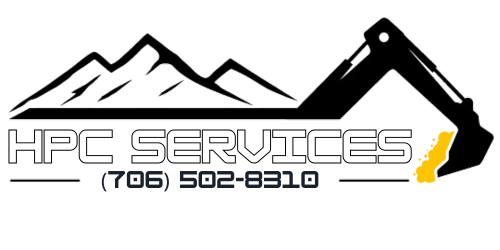 HPC Services logo with excavator and mountains